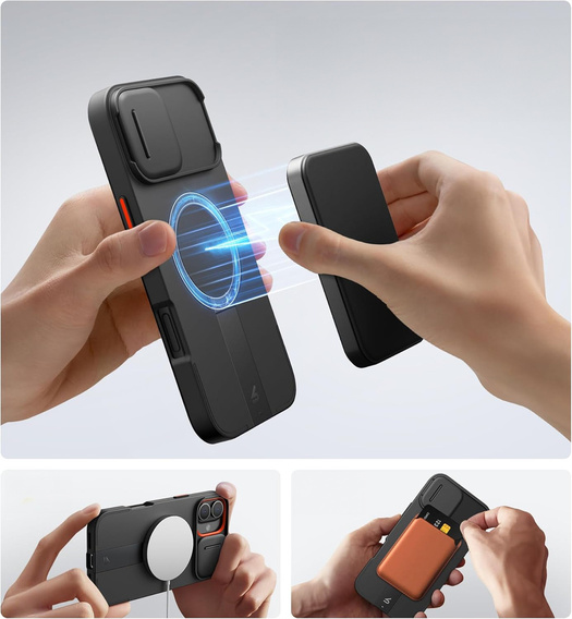 Pouzdro pro iPhone 12 / 12 Pro, Suritch Shockproof, pro MagSafe, černé