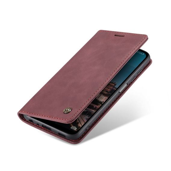 Pouzdro CASEME pro Samsung Galaxy A04S / A13 5G, Leather Wallet Case, červené