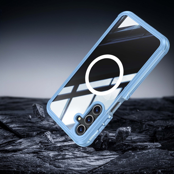Pouzdro pro Samsung Galaxy A16, Shockproof, se sklem, pro MagSafe, modré