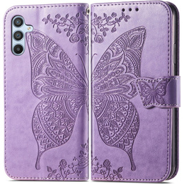 Klopové pouzdro pro Samsung Galaxy A36, Butterfly, fialové