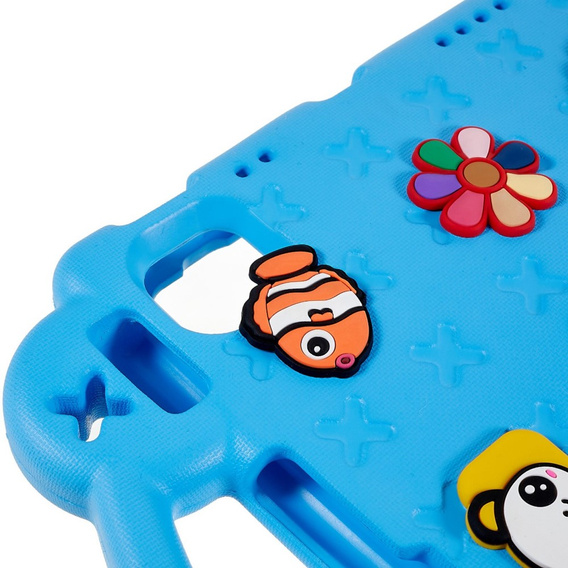 Dětské pouzdro pro Apple iPad Air 11" 6 gen. 2024, Cute Patterns, se stojánkem, modré