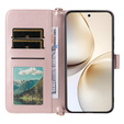 Flipové pouzdro pro Realme 14 Pro+ 5G, Crossbody Leather Wallet, růžové rose gold