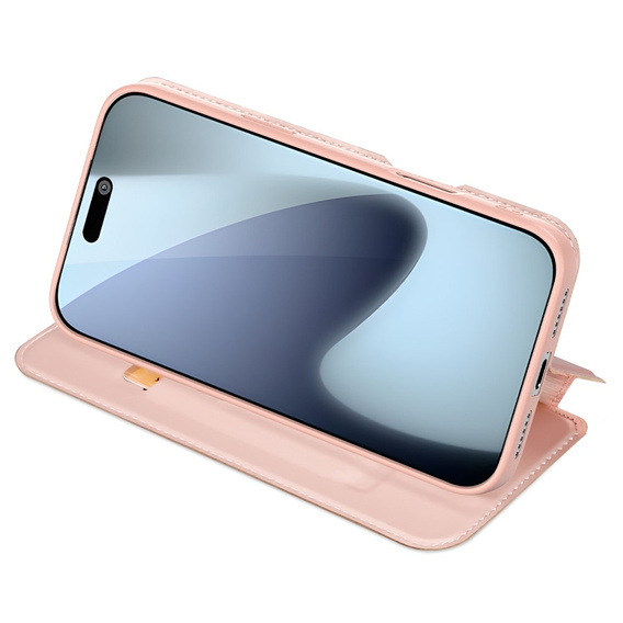 Dux Ducis pouzdro pro iPhone 17 Pro, Skin Pro, s klopou, s přihrádkou na kartu, růžové