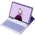 Pouzdro s bluetooth klávesnicí pro iPad 11" 2025 A16 (11 gen.) / iPad 10.9" 2022 (10 gen.), fialové