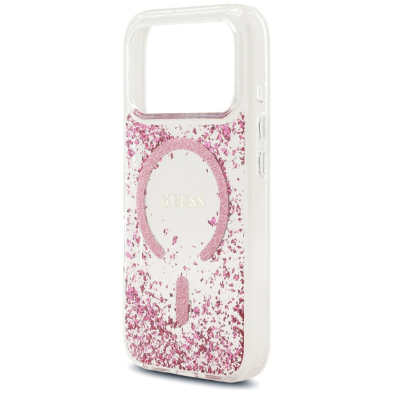 Pouzdro GUESS Resin Bottom Glitter MagSafe pro iPhone 17 Pro