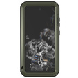 Pouzdro Love Mei pro Samsung Galaxy S21 FE, armored with glass, zelené