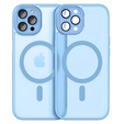 Pouzdro pro iPhone 16 Pro Max, pro MagSafe, ERBORD Matt Case, modrý + sklo na displej