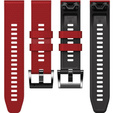 Silikonový řemínek pro Garmin Fenix 7 / Forerunner 965 / 955 / 945 / 935, červený / černý