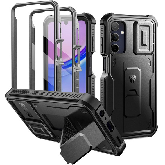 Pancéřové pouzdro pro Samsung Galaxy A15, Dexnor Full Body (Two Frames), černé
