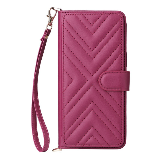Flipové pouzdro pro Oppo Reno 13 Pro 5G, Crossbody Leather Wallet, kaštanové