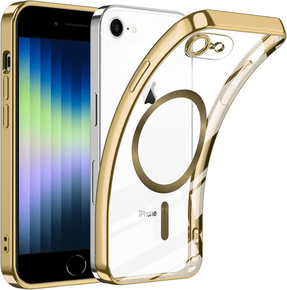 Pouzdro pro iPhone 7 Plus / 8 Plus, Electro MagSafe, zlaté + sklo na displej
