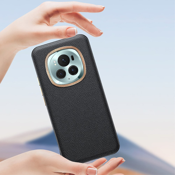 Kožené pouzdro pro Honor Magic 6 Pro 5G, leather hybrid, šedé