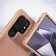 Pouzdro pro Samsung Galaxy S25 Ultra, Card Holder Kickstand, růžové