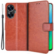 Klopové pouzdro pro Realme C55, Crazy Horse Wallet, hnědé