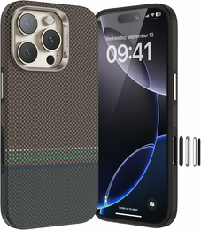 BENKS Kevlar Magnetic Armor Pro Prestige 600D Y065 pouzdro MagSafe s aktivním tlačítkem pro iPhone 16 Pro