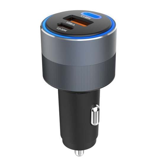 Autonabíječka Forcell F-Energy Alu 85 W, 2 × USB-C + USB-A, PD / QC 4.0 / SFC 2.0