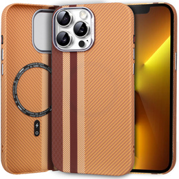 Pouzdro pro iPhone 13 Pro Max, Carbon Fiber MagSafe, žluté
