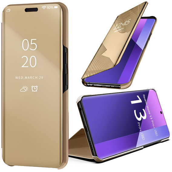 Pouzdro pro Xiaomi Redmi Note 13 Pro+, Clear View, zlaté