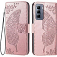 Klopové pouzdro pro Infinix Hot 50 Pro 4G, Butterfly, růžové rose gold