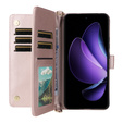 Flipové pouzdro pro Oppo Reno 13F 5G, Crossbody Leather Wallet, růžové