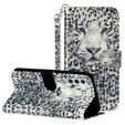 Klopové pouzdro pro Samsung Galaxy A35 5G, Wallet, Leopard