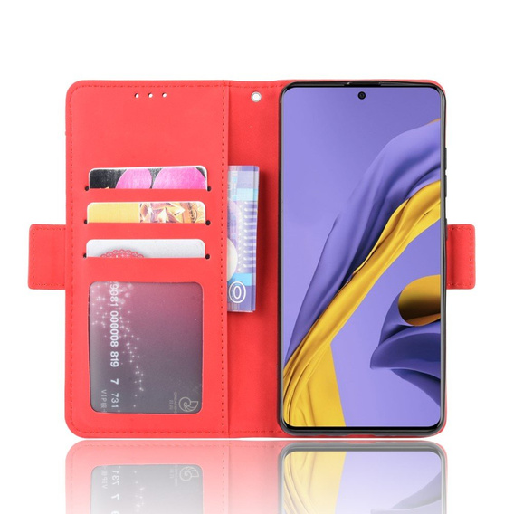 Klopové pouzdro pro Samsung Galaxy A51, Card Slot, červené