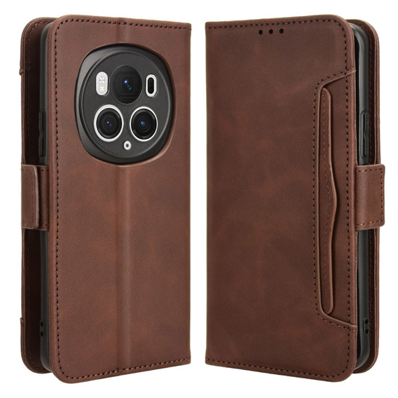 Klopové pouzdro pro Honor Magic 6 Pro 5G, Card Slot, hnědé