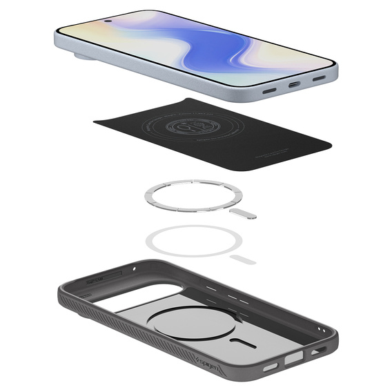 Pouzdro Spigen Liquid Air MagSafe pro Google Pixel 10 Pro XL, mramorově šedé