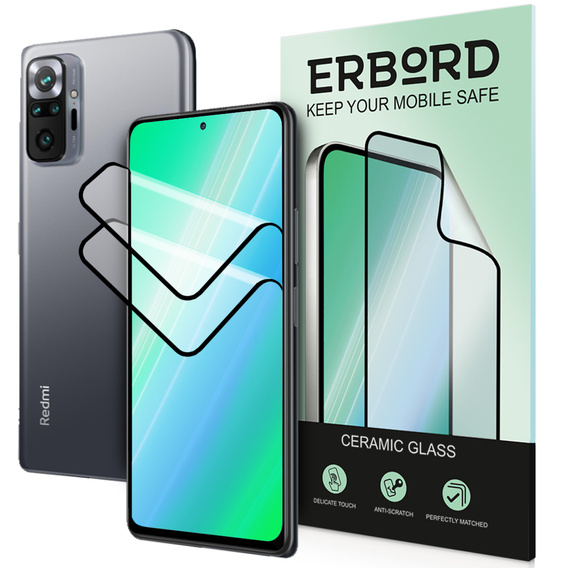 2x keramické hybridní sklo ERBORD pro Xiaomi Redmi Note 10 Pro