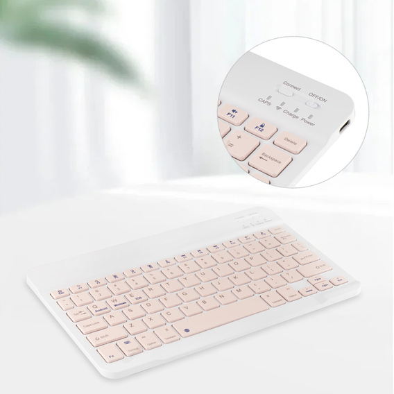 Pouzdro s klávesnicí Bluetooth pro Lenovo Tab K11 Plus - růžové