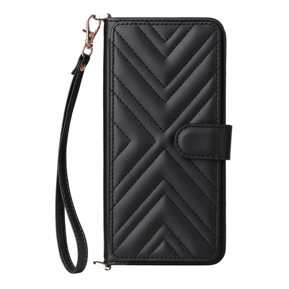 Flipové pouzdro pro Honor 400 5G, Crossbody Leather Wallet, černé