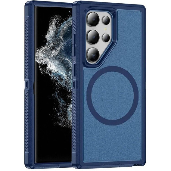 Pouzdro s rámečkem pro Samsung Galaxy S22 Ultra, pro MagSafe, modré