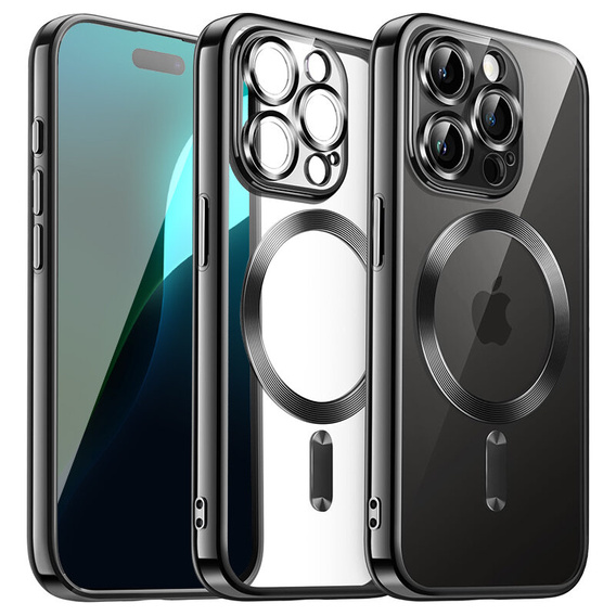 Pouzdro pro iPhone 16 Pro, Electro MagSafe, černé + sklo na displej