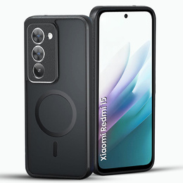 Matné pouzdro pro Xiaomi Redmi 15 5G / 4G, pro MagSafe, průsvitné černé