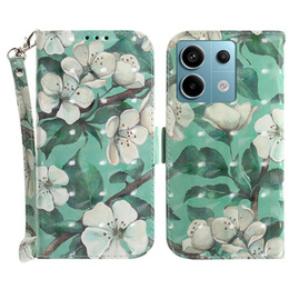 Klopové pouzdro pro Xiaomi Redmi Note 13 Pro 5G, Wallet, Flowers zelené