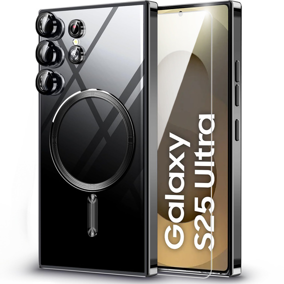 Pouzdro pro Samsung Galaxy S25 Ultra, Electro MagSafe, černé + sklo na displej