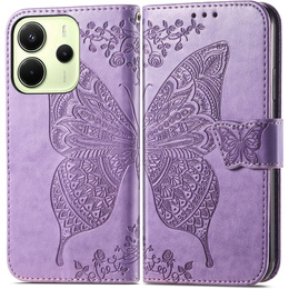Klopové pouzdro pro Xiaomi Redmi Note 14 4G, Butterfly, fialové