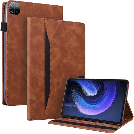 Pouzdro pro Xiaomi Pad 6, Classic, s prostorem pro stylus, hnědé