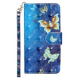 Klopové pouzdro pro Samsung Galaxy A35 5G, Wallet, Butterflies modré