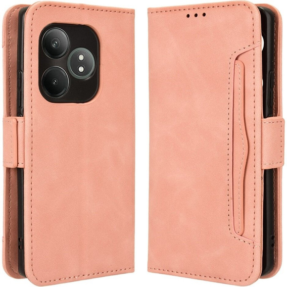 Klopové pouzdro pro Realme GT 6 / 6T, Card Slot, růžové