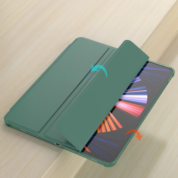 Pouzdro pro iPad Pro 12.9" 2022/2021/2020 (6/5/4 gen.), Smart Pencil, se slotem na stylus, zelené