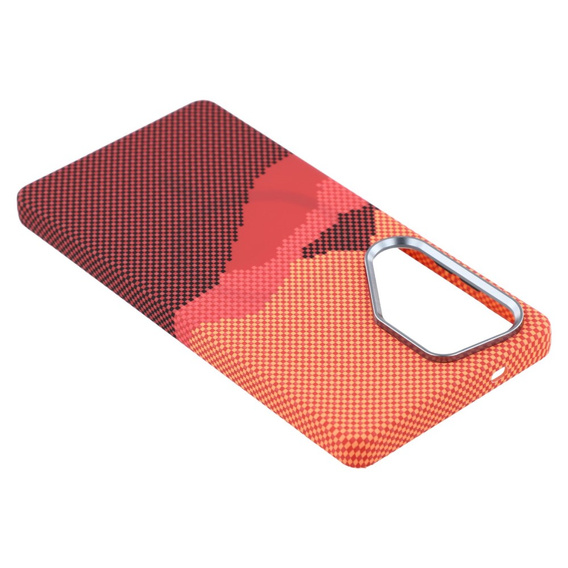 Pouzdro pro Samsung Galaxy S25 Ultra, Carbon Fiber MagSafe, oranžové