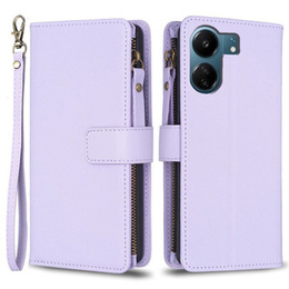 Klopové pouzdro pro Xiaomi Redmi 13C / Poco C65, Wallet Zipper Pocket, černé