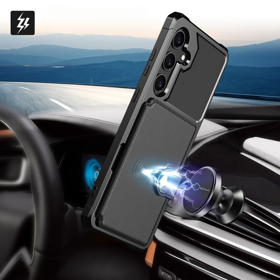 Pouzdro pro Samsung Galaxy A35 5G, Card Holder Kickstand, černé