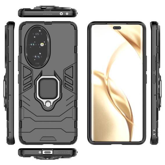 Pouzdro pro Honor 200 Pro 5G, Kickstand Ring, černé