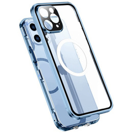 Magnetické pouzdro Dual Glass MagSafe pro iPhone 13 Pro, modré