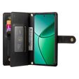 Klopové pouzdro pro Oppo Reno 13F 5G, Wallet Zipper Pocket, černé