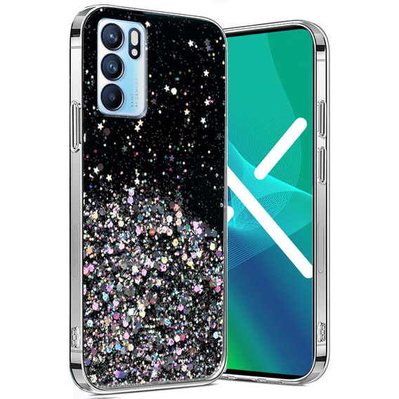 Pouzdro pro OPPO Reno 6 5G, Glittery, černé