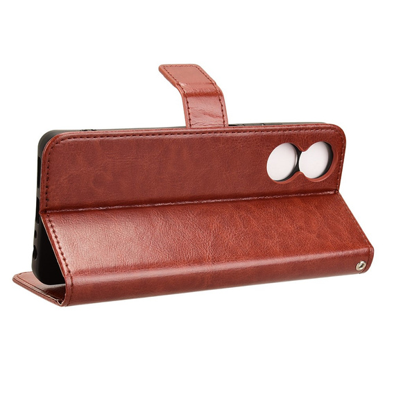 Klopové pouzdro pro TCL 40 NxtPaper, Crazy Horse Wallet, hnědé