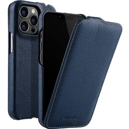 MELKCO flipové pouzdro pro iPhone 14 Pro, kožené, flipové, námořnicky modré